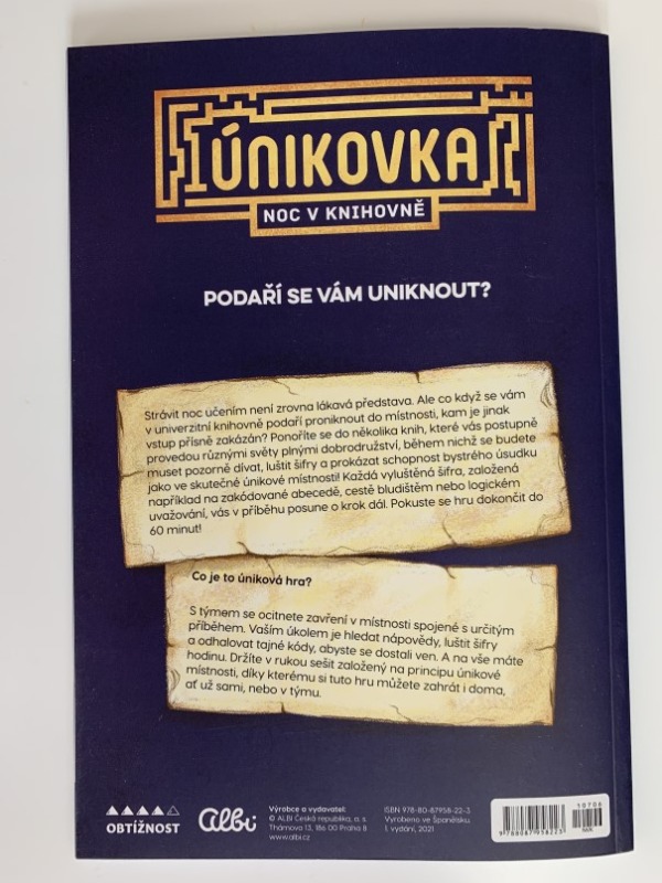 Únikovka kniha - Noc v knihovně
